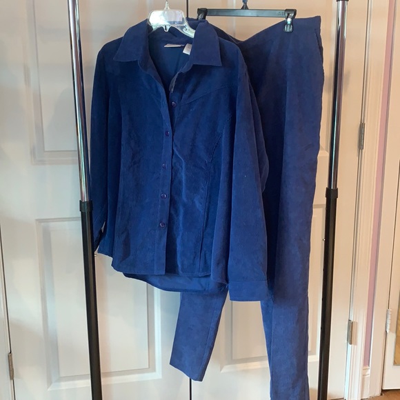 Draper's & Damon's Pants - Draper's and Demon's Royal Blue Corduroy Pantsuit NWOT